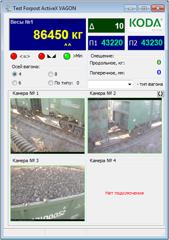 Component weighing wagon with elements of video fixation and control