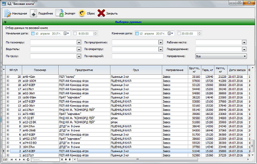 Database window