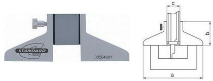 Foot with stop for measuring depth, type 00564001. <br> <b> Compatible only with models with a measuring range of 150 mm </b>