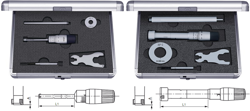 Analog internal micrometers STANDARD GAGE (three-point)